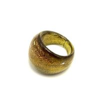 Handmade Glass Acrylic Ring Gilded Aura Luminescence Infinity Band