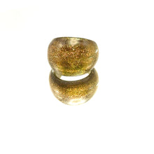 Handmade Glass Acrylic Ring Gilded Aura Luminescence Infinity Band