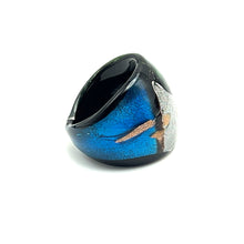 Handmade Glass Acrylic Ring Artistry of Aqua Radiance Infinity Band