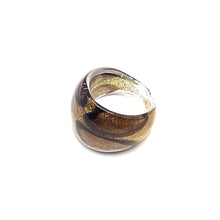 Handmade Glass Acrylic Ring Gleaming Autumn's Elegance Infinity Band