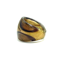 Handmade Glass Acrylic Ring Autumn's Gleaming Elegance Infinity Band