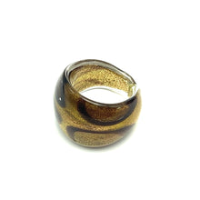 Handmade Glass Acrylic Ring Autumn's Gleaming Elegance Infinity Band