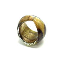 Handmade Glass Acrylic Ring Autumn's Gleaming Elegance Infinity Band