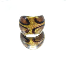 Handmade Glass Acrylic Ring Autumn's Gleaming Elegance Infinity Band