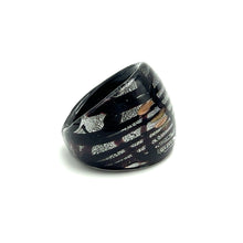 Handmade Glass Acrylic Ring Silver Stroke Infinity Band