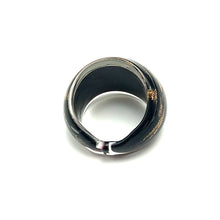 Handmade Glass Acrylic Ring Midnight Glimmering Infinity Band