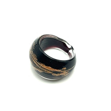 Handmade Glass Acrylic Ring Midnight Glimmering Infinity Band