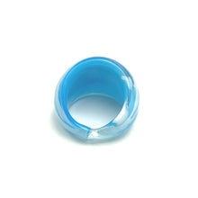 Handmade Glass Acrylic Ring Ocean's Elegance Breeze Infinity Band