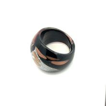 Handmade Glass Acrylic Ring Opulent Colourful Sunset Infinity Band