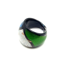 Handmade Glass Acrylic Ring Aqua's Radiance Artistry Infinity Band