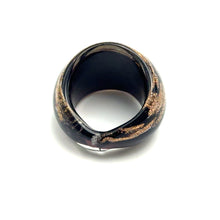 Handmade Glass Acrylic Ring Glimmer Midnight Infinity Band