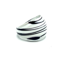 Handmade Glass Acrylic Ring Zebra Opulent Stylist Infinity Band