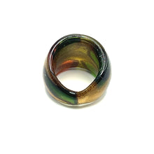 Handmade Glass Acrylic Ring Golden Citrus Foliage Autumn Infinity Band