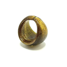 Handmade Glass Acrylic Ring Gilded Brilliance Luminescence Infinity Band