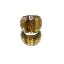 Handmade Glass Acrylic Ring Lumninescence Golden Glitter Infinity Band