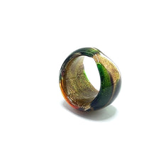 Handmade Glass Acrylic Ring Foliage Citrus Autumn Golden Infinity Band
