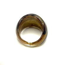 Handmade Glass Acrylic Ring Autumn's Elegance Gleaming Infinity Band