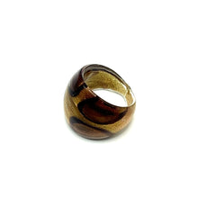 Handmade Glass Acrylic Ring Autumn's Elegance Gleaming Infinity Band