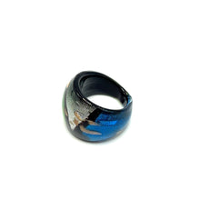 Handmade Glass Acrylic Ring Aqua's Artistry Radiance Infinity Band