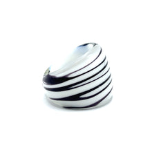 Handmade Glass Acrylic Ring Opulent Stylist Zebra Infinity Band