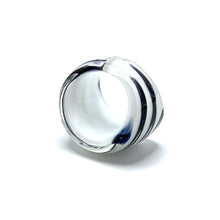 Handmade Glass Acrylic Ring Opulent Stylist Zebra Infinity Band