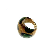 Handmade Glass Acrylic Ring Meadow's Golden Blossom Infinity Band