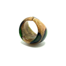 Handmade Glass Acrylic Ring Meadow's Golden Blossom Infinity Band