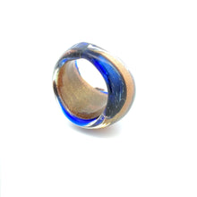 Handmade Glass Acrylic Ring Floral Golden Infinity Band