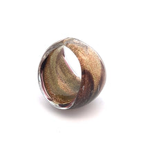 Handmade Glass Acrylic Ring Gleaming of Autumn Elegance Infinity Band