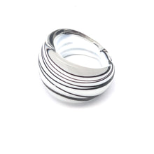 Handmade Glass Acrylic Ring Harmony White Plum Infinity Band