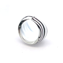 Handmade Glass Acrylic Ring Harmony White Plum Infinity Band