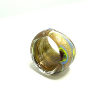 Handmade Glass Acrylic Ring Golden Arabesque's Chromatic Infinity Band