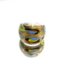 Handmade Glass Acrylic Ring Golden Arabesque's Chromatic Infinity Band