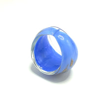 Handmade Glass Acrylic Ring Azure's Gilded Opulent Infinity Band