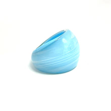 Handmade Glass Acrylic Ring Breeze's Ocean Elegance Infinity Band