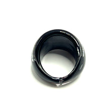 Handmade Glass Acrylic Ring Silver Urban Streak Edge Infinity Band