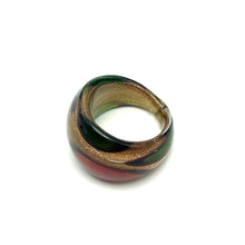 Handmade Glass Acrylic Ring Autumn Golden Citrus Foliage Infinity Band