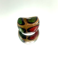 Handmade Glass Acrylic Ring Autumn Golden Citrus Foliage Infinity Band