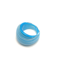 Handmade Glass Acrylic Ring Ocean Frost Serenity Infinity Band