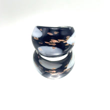 Handmade Glass Acrylic Ring Gilded Monochrome Elegantly Infinity Band