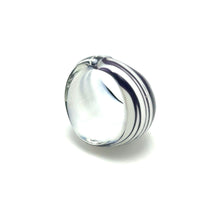 Handmade Glass Acrylic Ring White Harmony Plum Infinity Band