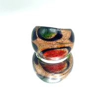 Handmade Glass Acrylic Ring Autumn Foliage Citrus Golden Infinity Band