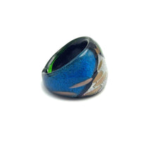 Handmade Glass Acrylic Ring Aqua Artistry's Radiance Infinity Band