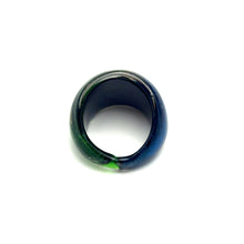 Handmade Glass Acrylic Ring Aqua Artistry's Radiance Infinity Band