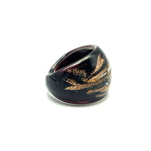 Handmade Glass Acrylic Ring Midnight's Glimmering Infinity Band