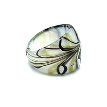 Handmade Glass Acrylic Ring Harmony of Winter Christmas Infinity Band