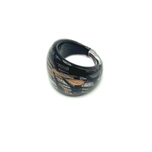 Handmade Glass Acrylic Ring Silver Stroke's Harmonic Infinity Band