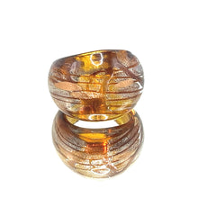 Handmade Glass Acrylic Ring Radiance Silver Luster Amber Infinity Band