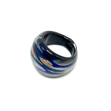 Handmade Glass Acrylic Ring Fusion of Aqua Celestial Infinity Band