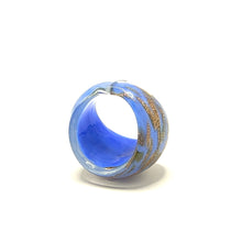 Handmade Glass Acrylic Ring Gilded Opulence Azure Infinity Band